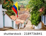 Small photo of street view of barichara colonial town, colombia
