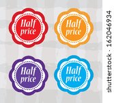 half price stickers with... | Shutterstock . vector #162046934