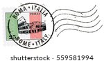  postal stamp symbols 'rome... | Shutterstock .eps vector #559581994