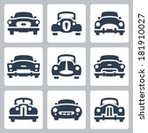 Vector Old Cars Icons Set ...