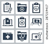 vector icon set of patient... | Shutterstock .eps vector #287219417