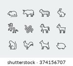 chinese zodiac vector icons in...