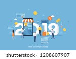 banner template with 2019... | Shutterstock .eps vector #1208607907