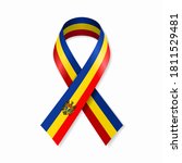 moldovan flag stripe ribbon on... | Shutterstock . vector #1811529481