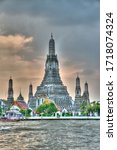 A View of Wat Arun along the Chao Phraya River in Bangkok, Thailand (tonemapped)