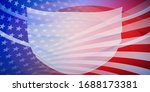 american flag with a medical... | Shutterstock .eps vector #1688173381