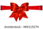 beautiful red bow with... | Shutterstock .eps vector #485115274