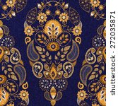 Floral Seamless Pattern. Gold...