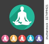 yoga asana icon flat web sign... | Shutterstock .eps vector #327499421