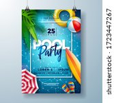 summer pool party poster design ... | Shutterstock .eps vector #1723447267