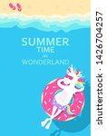 summertime.  unicorn relaxing... | Shutterstock .eps vector #1426704257