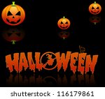 halloween background with three ... | Shutterstock . vector #116179861