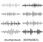 black music sound waves. audio... | Shutterstock .eps vector #303960821