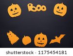 paper halloween decorations on... | Shutterstock . vector #1175454181