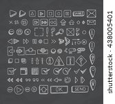 hand drawn vector icons set... | Shutterstock .eps vector #438005401