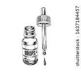 medical drops  bottle with... | Shutterstock .eps vector #1637184457