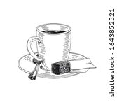 coffee serving hand drawn black ... | Shutterstock .eps vector #1643852521