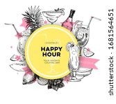 round frame for happy hour... | Shutterstock .eps vector #1681564651