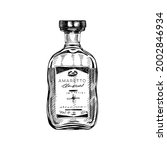 amaretto bottle  retro hand... | Shutterstock .eps vector #2002846934