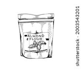 almond flour package   retro... | Shutterstock .eps vector #2003543201