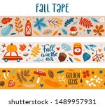 vector autumn seasonal masking... | Shutterstock .eps vector #1489957931