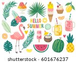 Set Of Cute Summer Icons  Food  ...