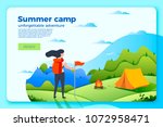 Vector Bright Camping Banner...