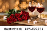 Romantic Dinner. Bouquet Of...
