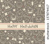 vector halloween seamless... | Shutterstock .eps vector #157874417