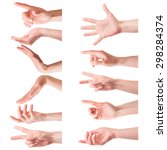 collage photo of female hands... | Shutterstock . vector #298284374
