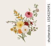 autumn flowers. classic flower... | Shutterstock .eps vector #1524229391