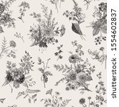 seamless pattern. autumn floral ... | Shutterstock .eps vector #1554602837