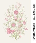 bouquet. spring flowers and... | Shutterstock .eps vector #1681282531