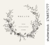 vintage floral vector wreath.... | Shutterstock .eps vector #1768571777