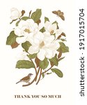 magnolia. spring here. vector... | Shutterstock .eps vector #1917015704