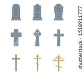 Vector Set Of Cemetery Icons....