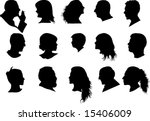 profiled silhouette of man and... | Shutterstock . vector #15406009