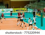 Small photo of ODESSA, UKRAINE - September 12, 2017: 2018 CEV Volleyball Cup - Women. Played Khimik YUZHNY (Ukraine) - white and Zesar VFM Franches-Montagnes (Switzerland) - red. Stressed women's volleyball game