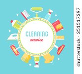cleaning service sign  tools... | Shutterstock .eps vector #351517397