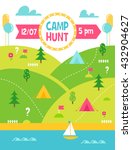 summer camp hunt  quest and... | Shutterstock .eps vector #432904627