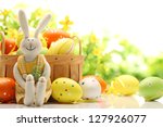 Easter Decoration With Rabbit...