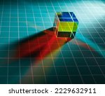 Small photo of dichroic cube prism with light spectrum dispersion