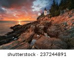 Bass Harbor Lighthouse At Sunset
