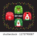 cute banner for ugly sweater... | Shutterstock . vector #1173790087