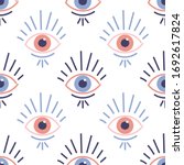 seamless pattern with evil eyes ... | Shutterstock .eps vector #1692617824
