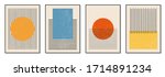 set of minimal 20s geometric... | Shutterstock .eps vector #1714891234