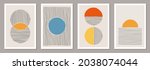 set of minimal 20s geometric... | Shutterstock .eps vector #2038074044