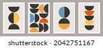 set of minimal 20s geometric... | Shutterstock .eps vector #2042751167