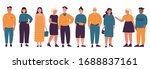 overweight different age men... | Shutterstock .eps vector #1688837161
