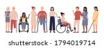 multiracial disabled people... | Shutterstock . vector #1794019714